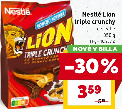Nestlé Lion triple crunchy cereálie