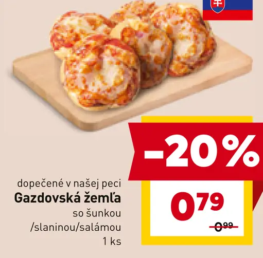Gazdovská žemľa so šunkou/šlaniou/šalami