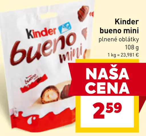 Kinder bueno mini plnené oblátky