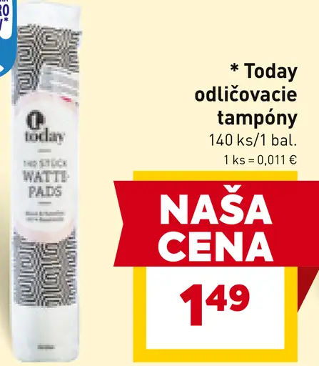 Today odličovacie tampóny