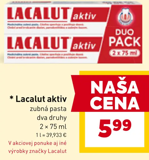Lacalut aktiv zubná pasta