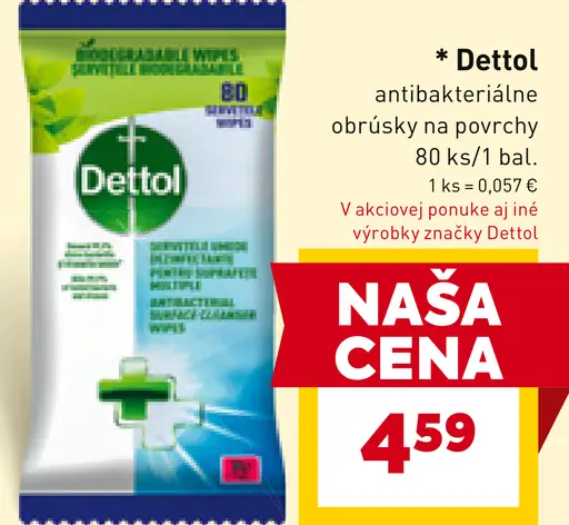Dettol Antibakteriálne obrúsky na povrchy