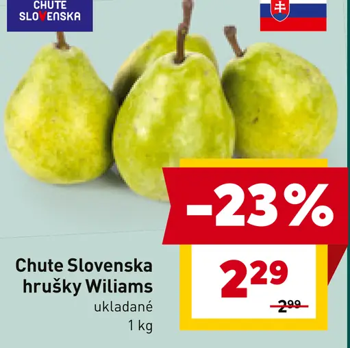 Chute Slovenska hrušky Williams