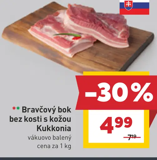 Bravčový bok bez kosti s kožou