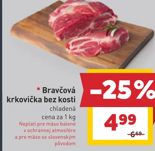 Bravčová krkovička bez kosti, plátky