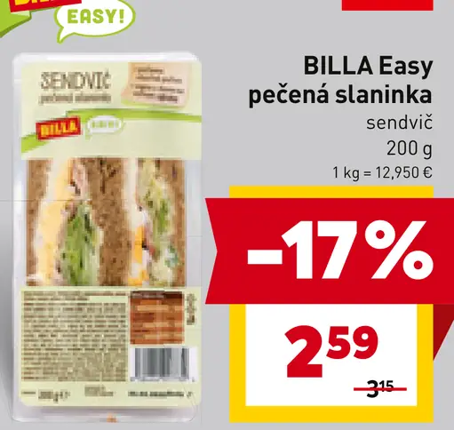 BILLA Easy pečená slaninka