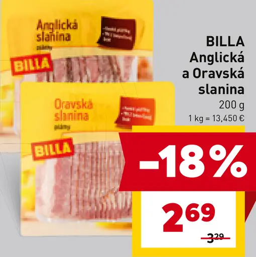 BILLA Anglická slanina