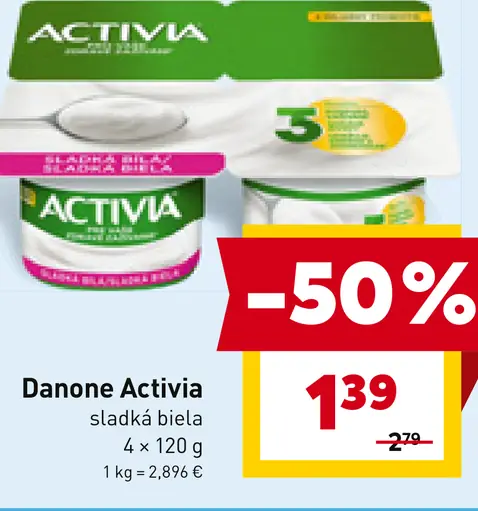Danone Activia sladká biela