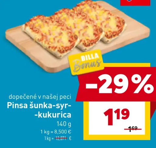 Pinsa šunka-syr-kukurica