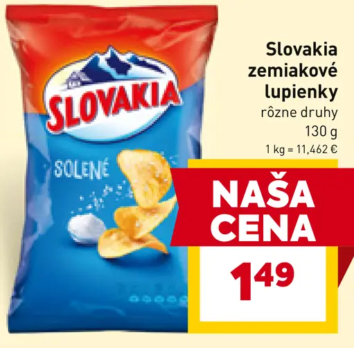 Slovakia zemiakové lupienky solené