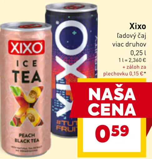 Xixo ľadový čaj Peach Black Tea plechovka