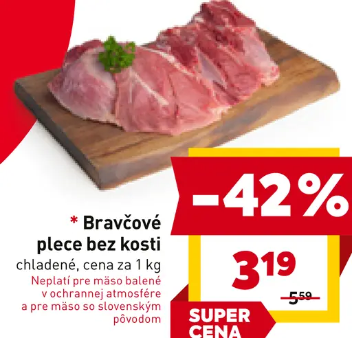 Bravčové plece bez kosti