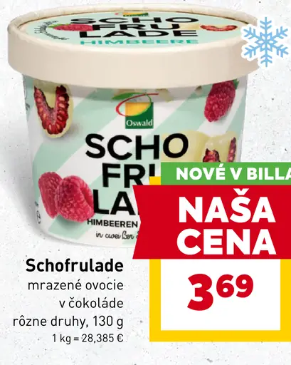 Schofrulade mrazené ovocie v čokoláde