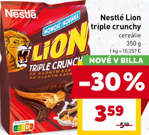 Nestlé Lion triple crunchy cereálie