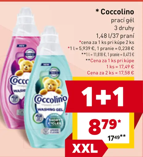 Coccolino prací gél 3 druhy