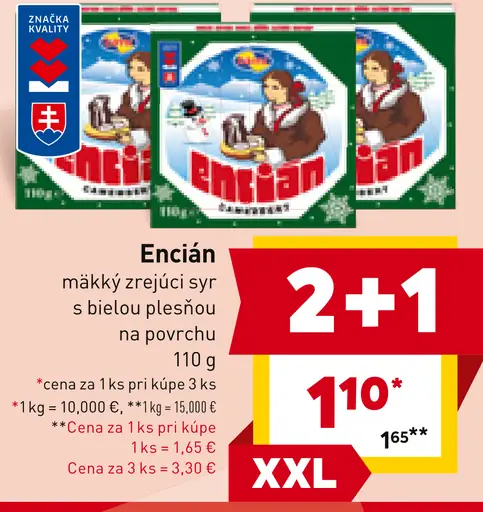 Encián mäkký zrejúci syr s bielou plesňou na povrchu