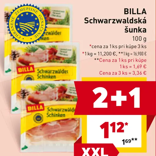BILLA Schwarzwaldská šunka