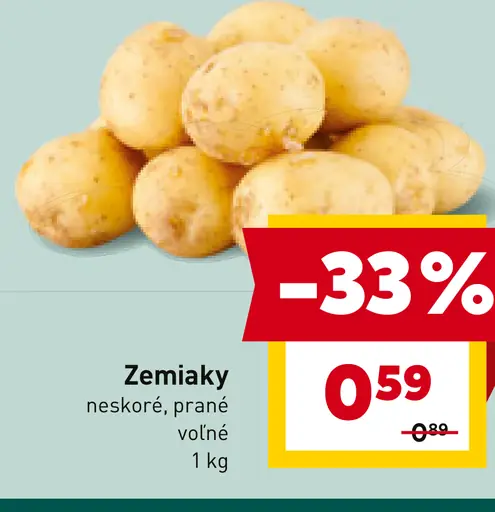 Zemiaky neskoré prané voľné