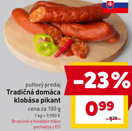Tradičná domáca klobása pikant