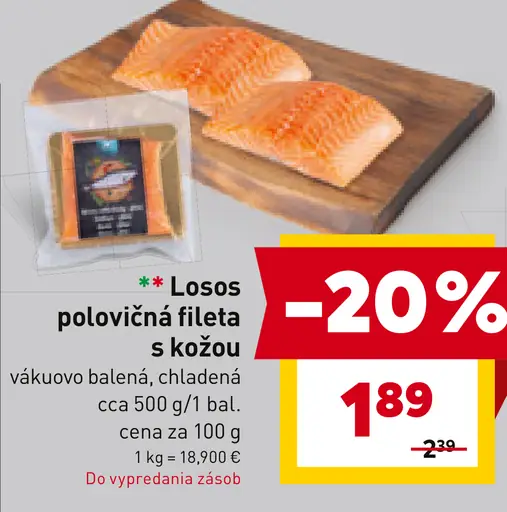 Losos polovičná fileta s kožou