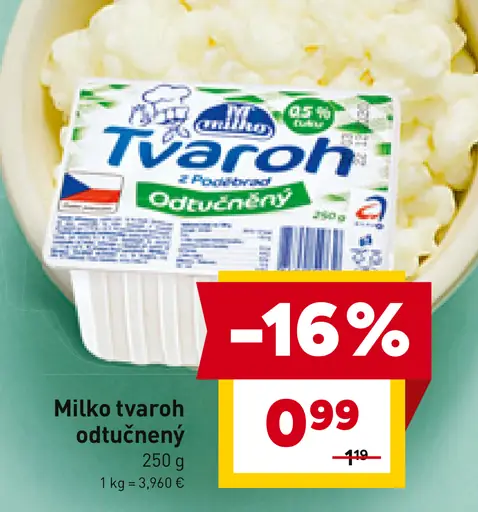 Milko tvaroh odtučnený