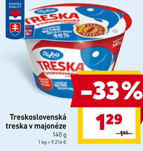 Treskoslovenská treska v majonéze