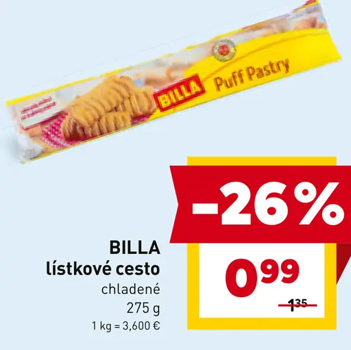 BILLA lístkové cesto