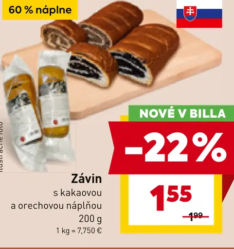Závin s kakaovou a orechovou náplňou