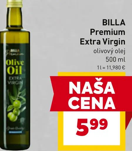 BILLA Premium Extra Virgin olivový olej