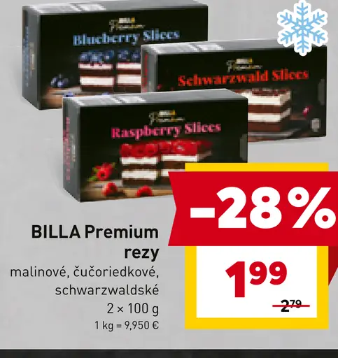 BILLA Premium rezy malínové,ečučoriedkové,schwarzwaldské
