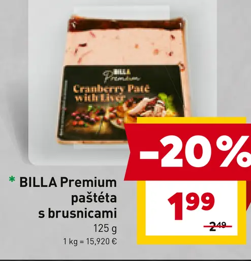 BILLA Premium brusnicová paštéta