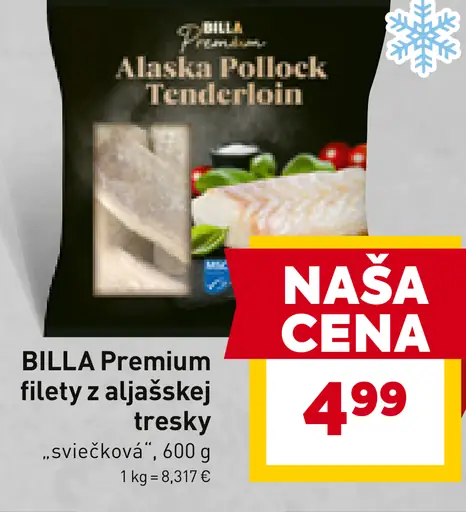 BILLA Premium filety z aljašskej tresky