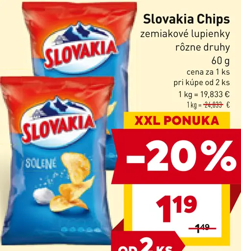 Slovakia Chips zemiakové lupienky