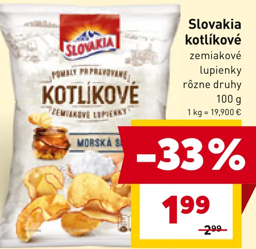 Slovakia zemiakové lupienky solené