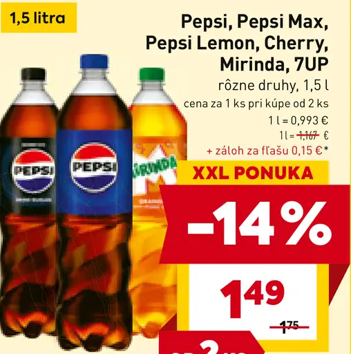 Pepsi, Pepsi Max, Pepsi Lemon, Cherry, Mirinda, 7UP