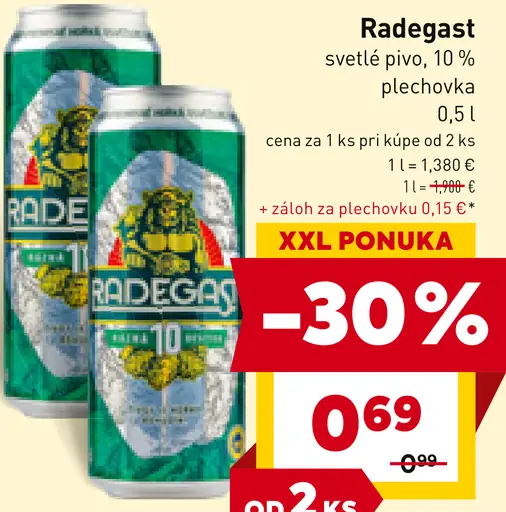 Radegast světlé pivo