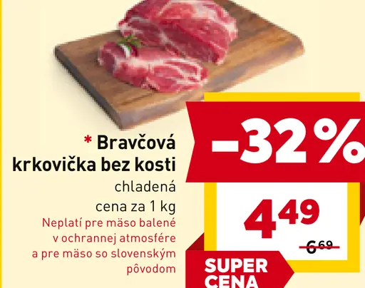 Bravčová krkovička bez kosti, plátky