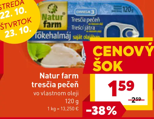 Natur farm tresčia pečeň vo vlastnom oleji