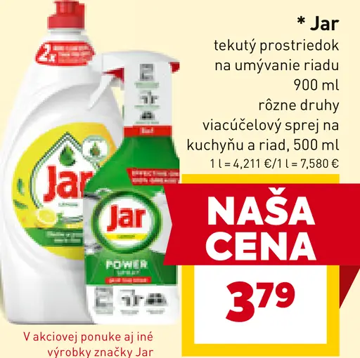 Jar tekutý prostriedok na umývanie riadu