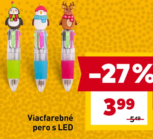 Viacfarebné pero s LED