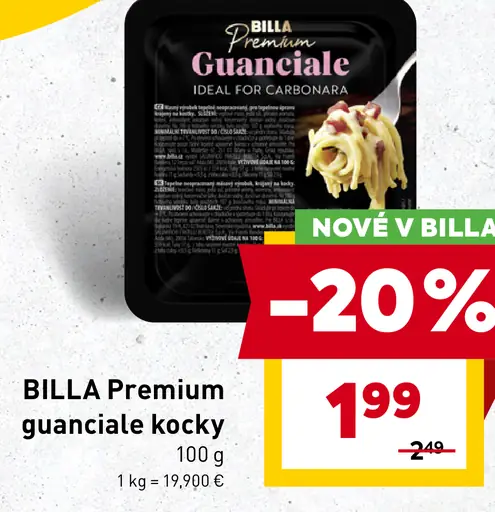 BILLA Premium guanciale kocky