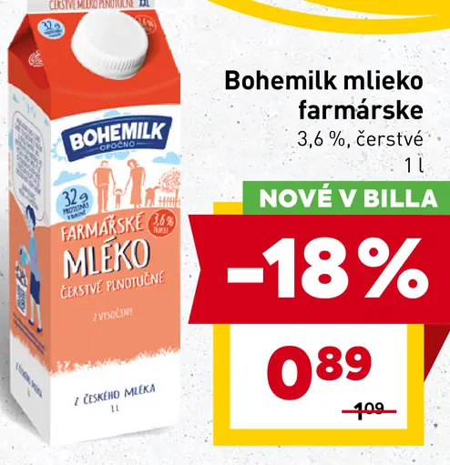 Bohemilk mlieko farmárske