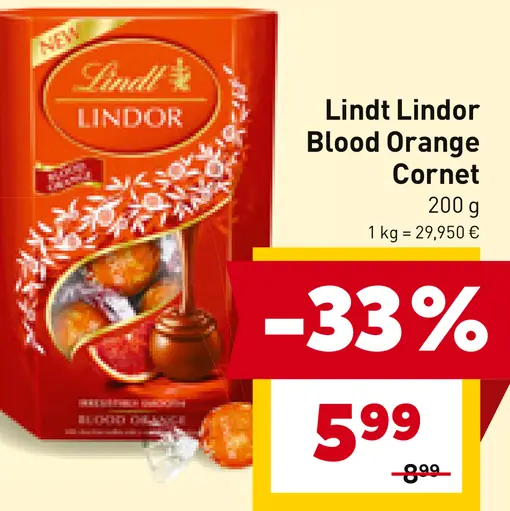 Lindt Lindor Blood Orange Cornet