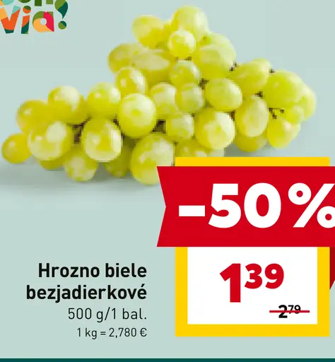 Hrozno biele bezjadierkové