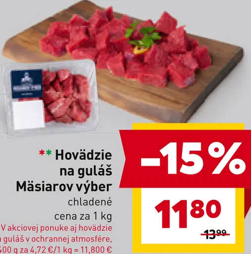 Hovädzie na guláš Mäsiarov výber