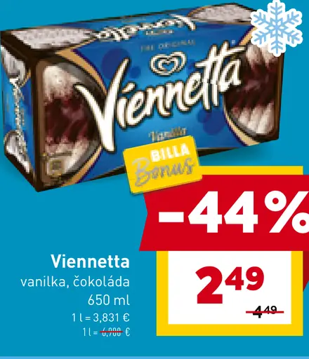 Viennetta vanilka, čokoláda