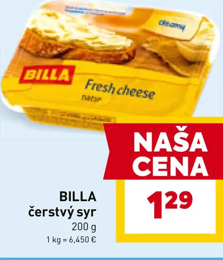 BILLA čerstvý syr