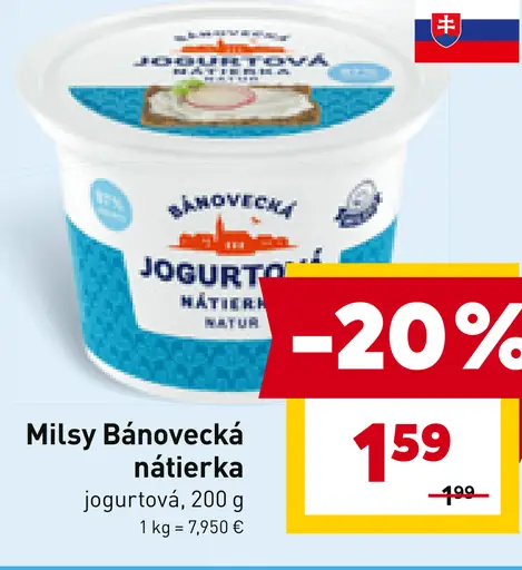 Milsy Bánovecká jogurtová nátierka natur
