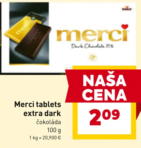 Merci tablets extra dark čokoláda