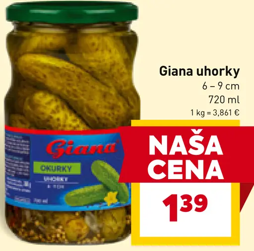 Giana uhorky 6 - 9 cm